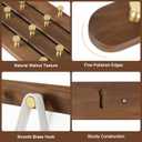 Ufine Wooden Wall Mounted Coat Rack, 4 Brass Hooks, Modern Home Decor Hanger for Entryway Bathroom Bedroom