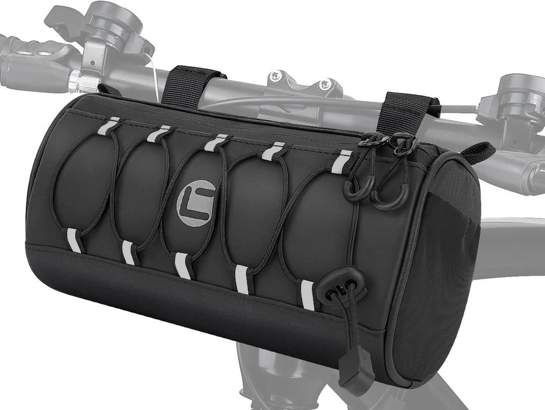 WOTOW Bike Handlebar Bag Waterproof - Bicycle Handlebar Bag with Large Reflective Area & Strips, Bike Front Pouch with Waterproof Zipper Shoulder Strap Removable Straps for Cycling (Cuboid, 2.7L)