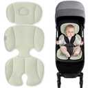 Baby Stroller Cooling Pad Universal Soft Cooler Pad Breathable Adjustable Car Seat Liner Detachable 2-Piece Cooling Cushion Fits Strollers, Car Seat, High Chair, Bassinet, Swing (Medium, Green)