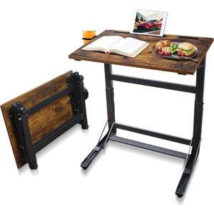 YIBOLIN'S Couch Table Tray - Foldable TV Dinner Tray Table with No Assembly, Large Surface Laptop Stand for Couch, C-Shaped Bed Tray, Sturdy Slide-Under Sofa Table (16" Extra Wide), 23.23 x 15.35 x 28.25 inches