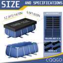 Rectangular Pool Cover, Swimming Pool Cover for Rectangular Above Ground Frame Pool, Improved Version Windproof and Waterproof Design (144 * 79IN), 12*6.6FT / 144*79IN