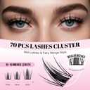 2 x Self Adhesive Fairy Lash Clusters Kit Natural Look Manga Eyelash Clusters Wispy D Curl Cluster Eyelash Extensions 10-16MM Wispy Individual Lashes Wet-Look Lash Extension with Invisible Lash Band