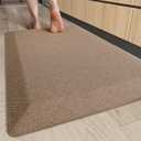 Color&Geometry Anti Fatigue Cushion Mat for Home Office Comfort Standing 48"x20", 0.9 Inch Thick, Non-Slip Padded Ergonomic Floor Mat for Standing Desk, Kitchen Sink and Laundry, Khaki