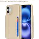 iCoverCase Compatible with iPhone 16 Wallet Phone Case with Card Holder for Women Men, [RFID Blocking] Card Slots PU Leather Protective Wallet Case 6.1 Inch (Beige)