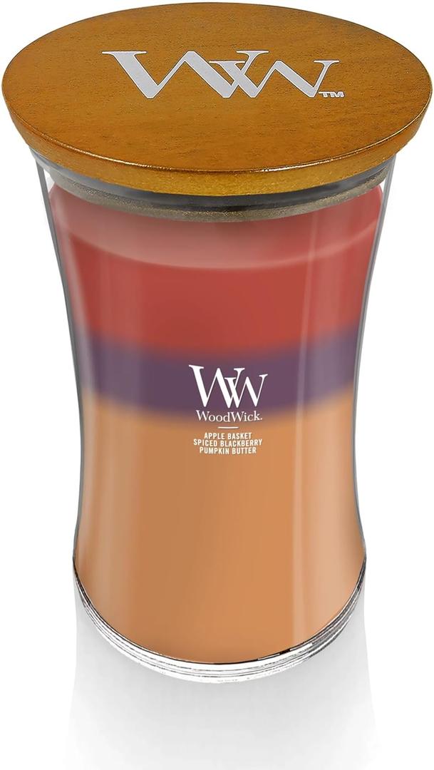 WoodWick Autumn Harvest Scented Large Hourglass Candle Crackles As It Burns Up To 180 Hrs Burn Time Perfect For Gifting Or Home Decor 21oz