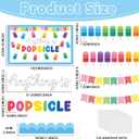 Summer Ice Pop Classroom Bulletin Board Decorations, Motivational Sweet Icy Pop Paper Cutouts for Back to School Colorful Icy Lolly Cutouts for Ice Cream Party Home School Wall Door Supplies Decors