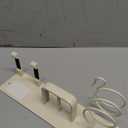 Hair Dryer Holder Wall Mount - 3 in 1 Curling Iron Organizer, Heat Resistant Bathroom Storage Rack, Hook Style (Milky White)