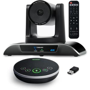 4K Conference Room Camera System, AI Auto-Tracking PTZ Camera 5X Digital Zoom with Speakerphone Set 120 Wide-Angle USB3.0 for Zoom Skype Teams OBS and More