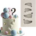 Baby Foot Print Silicone Molds Foot Fondant Mold For Cake Decorating Cupcake Topper Chocolate Gum Paste Polymer Clay