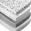 4 Pack Star and Moon Neutral Unisex Fitted Baby Crib Sheets Set for Baby Boys or Girls