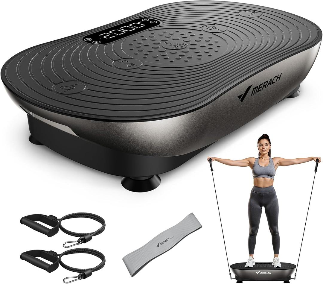 Merach V33 Pro Vibration Plate Exercise Machine with Touchscreen, 99 Speeds
Resistance Bands, Bluetooth, 350lbs Capacity, Vibration Platform for Lymphatic Drainage, Home Full Body Fitness Equipment