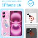 Compatible for iPhone 16 Case, Pretty Butterfly Print Three-Dimensional Wave Clear Case for Girls Women, Soft Full Package Anti-Fall Cover for iPhone 16, Water Blue Butterfly