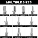 2 x 304 Stainless Steel Hose Barb Fitting, 1/4" Hose Barb x 3/8" NPT Male Adaptor for Water Fuel Air 2PCS