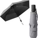 Mini Kids Travel Compact Portable Anti-rebound Folding Umbrella/Protect the safety of children/Automatic Open Close/UV Protection/UPF 50/Pocket Parasol/Rain Sun/Lightweight Small/Backpack/Car/Women (35.4inch, Grey)