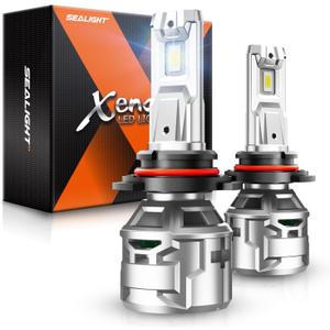 SEALIGHT 9005/HB3 30000LM Bulbs, 6500K Cool White 9005 Fog Lights with 15000RPM Cooling Fan, 60,000-hour Ultra-long Lifespan, Plug-N-Play, Pack of 2