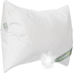 East Coast Bedding - Queen Size - Pack of 1- Medium Luxury Hotel Pillow - 100% European Goose Down 800FP - Featherless for Comfortable Sleep