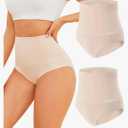 FINETOO Tummy Control Underwear Shapewear for Women Seamless High Waisted Panties Moderate Control Briefs, Size Small