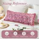 14x36 Inch Cotton Block Print Ruffle Sham Cover,Handmade Boho Floral Block Print Pillowcase,Ruffle Trim,Soft Decorative Cushion Case for Bedroom,Farmhouse&Cottagecore Bedding