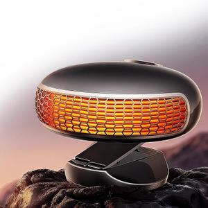 12V Car Heater & Cooler Fan, 150W Portable Auto Heater and Cooling Fan with 360 Rotatable Defrost Defogger for Windshield, Plug into Cigarette Lighter for Cars, Trucks, RV, Camping (Black)