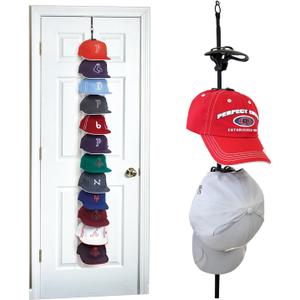 Perfect Curve Cap Rack System 36 Baseball Cap Organizer (12 clips hold up to 36 caps, Black)