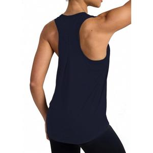 QUEQUETREE Women's Running Tank Tops Loose Fit Racerback Workout Athletic Gym Yoga Shirts Navy Blue XL