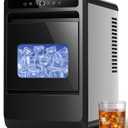 Clear Ice Cube Maker - 8 Crystal 1.2" Large Jelly Ice in 20Mins, 24H Timer, Full Bin &Water Shortage Alert, Self-Cleaning, with 10 Adjustable Ice Sizes for Home Whiskey, Cocktails, and Bourbon