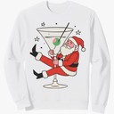 Xmas Holiday Party Drinking Funny Santa Martini Christmas Sweatshirt, S