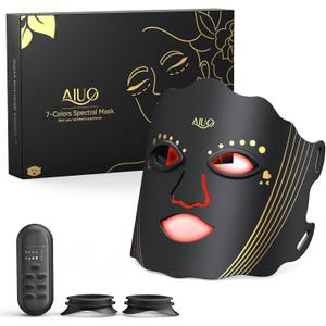 Red Light Therapy for Face, LED Face Mask Light Therapy, Rechargeable Red Light Therapy Mask for Face with Comfortable Light-Blocking Eye Protection & Timing Function At Home, Black
