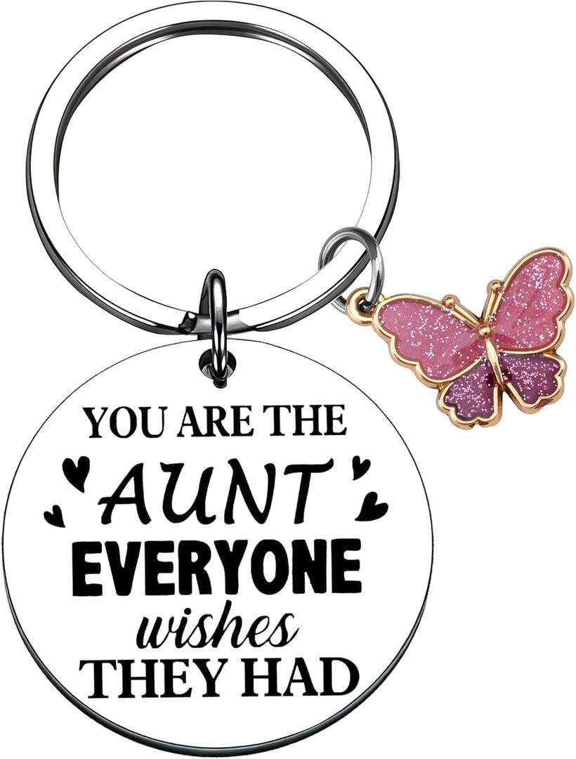 Aunt Gifts from Niece Nephew Cute Aunt Keychain Gift for Aunt Birthday Mothers Day Gift Small Auntie Gifts Ideas Best Aunt Ever Gifts for Aunt Mothers Day Gifts for Aunt
