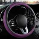 Car Steering Wheel Cover, Microfiber Leather Steering Wheel Cover Universal Fit 14.5-15 inch Anti-Slip Comfortable Breathable, Car Wheel Protector for Men Women,Purple