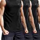 NELEUS Dry Fit Workout Athletic Muscle Tank Top Running Shirts with Hoods (X-Large, 5036# 3 Pack:black)