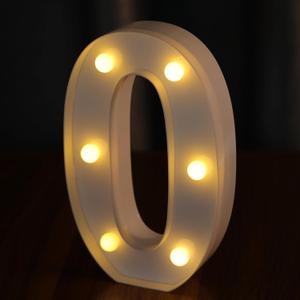 Light Up Numbers, Led Letter Lights 10 Number, Decorative Lighted Letters, Battery Powered Led Marquee Numbers for Party, Bar, Night Light, Home Decor(Number 0)