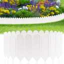 EEOCWF 10PCS White Garden Edging Borders, 8.66 in Tall Plastic Garden Landscape Edging, 7.2ft Interlocking Decorative Garden Fences Edging, Lawn Edge Flower Bed Border for DIY Patio Walkways Yard