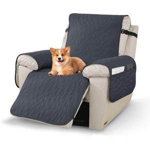 Pet Recliner Chair Covers,100% Waterproof Recliner Cover,Dark Gray | 28",100% Waterproof Slipcover, Non-Slip, Storage Pouch, Laundry Safe, Adjustable Bands, Pet Friendly Guard, Durable.