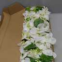 IPOPU White Candle Rings for Pillars,4PCS Bougainvillea Candle Wreath Rings Artificial Floral Candle Rings for Tapers Wedding Tables Centerpieces Valentine's Day Wall Farmhouse Home Decor (White)