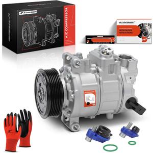 A-Premium Air Conditioner AC Compressor with Clutch Compatible with Audi A4, A4 Quattro, 2006 2007 2008 2009 2010, L4 2.0L