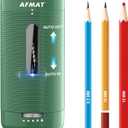 AFMAT Electric Pencil Sharpener, Fully Automatic Pencil Sharpener, Auto in & Out, Rechargeable Hands-Free Sharpeners for Jumbo & Colored Pencils (6.5-12mm), Portable for Home/Classroom/Office PSC2