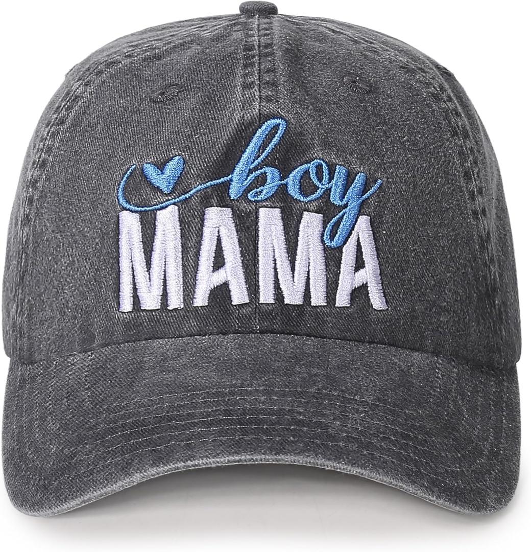 InnoBeta Boy Mom Hat for Women, Boy Mom Gifts for Mothers Day, Christmas, Birthday, Adjustable Embroidered Baseball Cap, Mama Gray