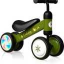 Baby Balance Bike for 1-3 Year  First Birthday Boy Girl Gifts 12-36 Month Mini Bike|Colorful Lighting Wheels|Ride on Toys |Toddler Balance Bike 1-3 Indoor/Outdoor Bike (Green)