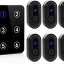 Wireless Caregiver Pager Call Button Nurse Call System 500Ft Range with LED Number Display for Elderly/Patient/Disabled at Home/Hospital/Clinic(6 Waterproof Call Button & 1 Receiver)