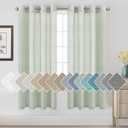 H.VERSAILTEX Linen Curtains Natural Linen Blended Curtain Panels for Living Room/Light Reducing Linen Semi Sheer Curtains 72 inch Length 2 Panels Set Nickel Grommet Window Panels, Sage