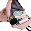 Mini Backpack for Women & Teen Girls, Lightweight Water-Resistant Nylon Backpack with Side Pockets, Detachable Pouch & Bonus PU Pouch (pink) (Pink)
