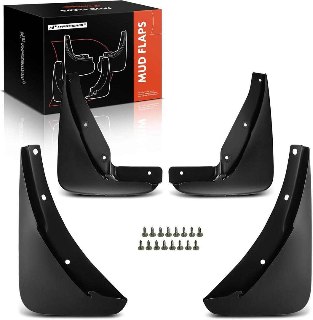 A-Premium Mud Flaps Compatible with Dodge Challenger 2015-2022 Coupe, No Drilling Required Mud Guards with Hardware Accessories, Set of 4 Front and Rear
