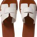 Women's Casual Round-Toe Flat Sandals, Comfortable Slip-On Slide Sandals for Everyday Wear, 40