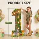 Safari Birthday Decorations, 3FT Marquee Numbers 1 for Jungle Party Decorations, Light Up Numbers for Wild One Birthday, Leopard Giraffe Zebra Animal Print Number Sign with Lights for Zoo Baby Shower