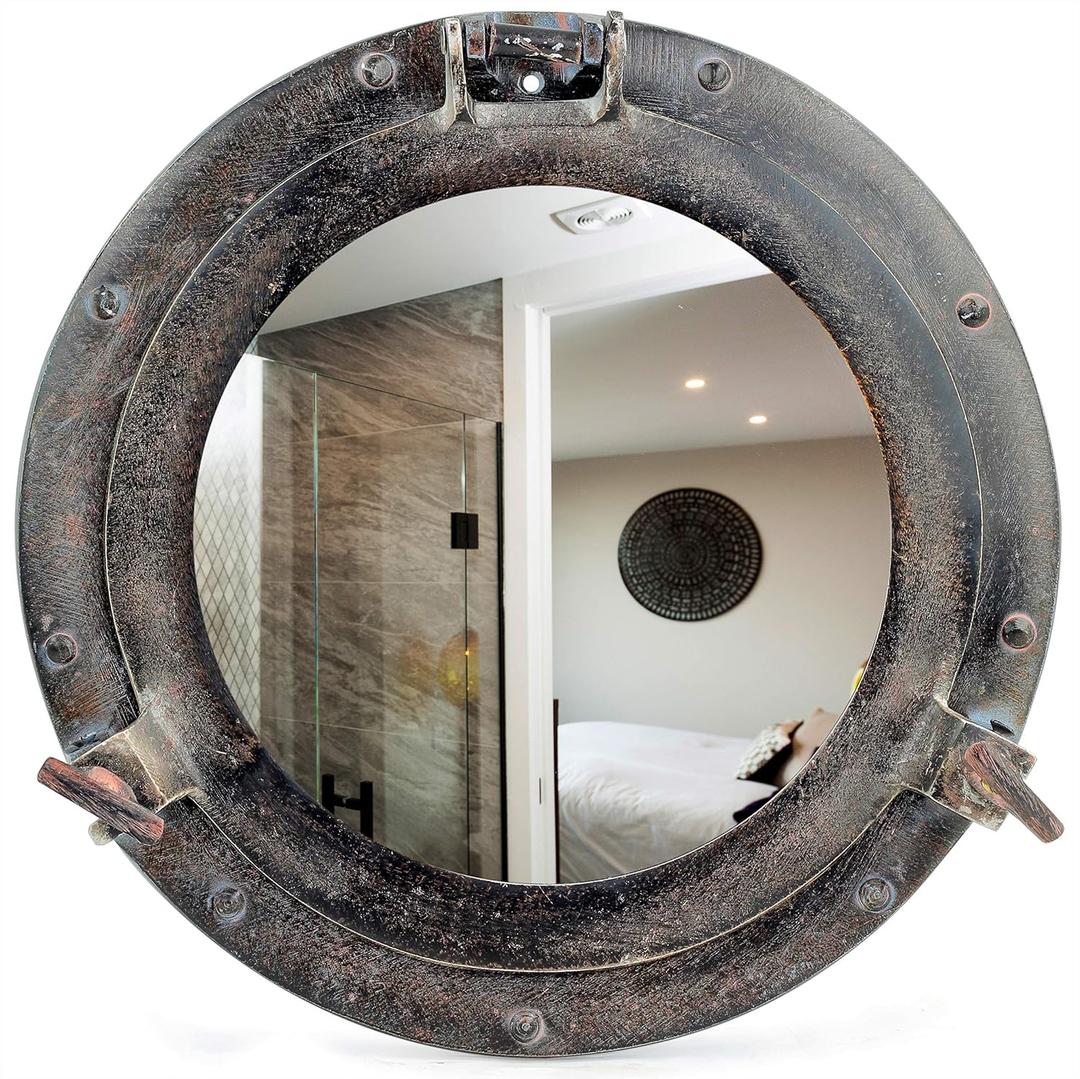 Nagina International Aluminum Porthole Mirror 15" - Nautical Wall Dcor