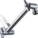 G-Promise 5.8 Inch All Metal Shower Head Extension Arm, Adjustable Extender with Locking Screw for Rise or Lower Rainfall and Fixed Shower Head, Universal G1/2 Connector Replacement Part (Chrome)