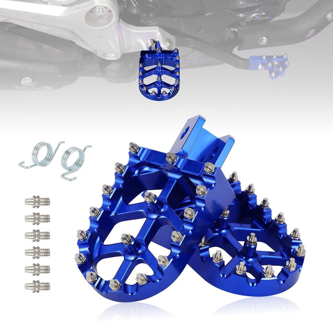 Foot Pegs for TW200,CNC 7075 Aluminum Dirt Bike Footpegs Footrests Pedals Rests for TW 200 1987-2025 - Blue