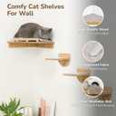 45LBS Cat Wall Shelves with 3 Non-Slips Steps, Space-Saving Mounted Cats Walls Furniture & Shelf with Washable Cushion for Climbing, Indoor Shelf for Large Cats (Natural, Corner Shelves)