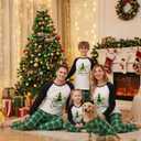 CIYCUIT Family Christmas Pjs Matching Sets Reindeer Christmas Pajamas for Family and Dog (Green, XL)
